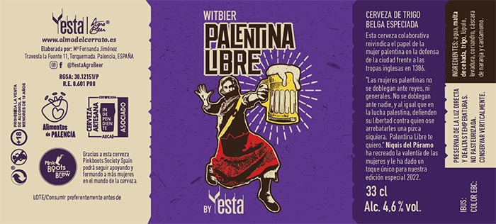 cerveza palentina libre etiqueta yesta
